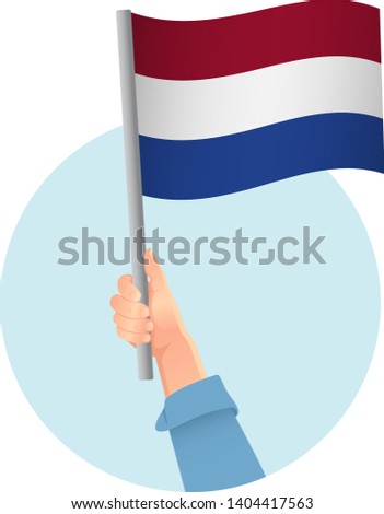 netherlands flag in hand icon