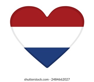  Netherlands flag heart shaped. vector