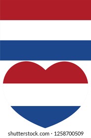 Netherlands flag, Heart vector, sticker, eps10