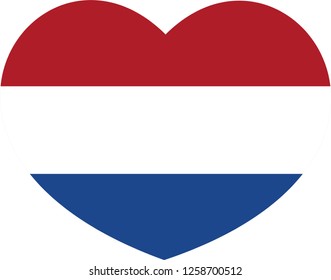 Netherlands flag, Heart vector, sticker, eps10