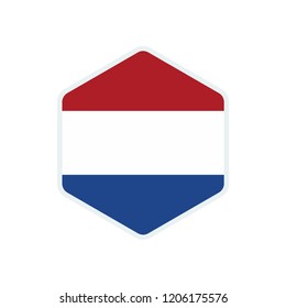 Netherlands flag. Netherlands hexagon flag