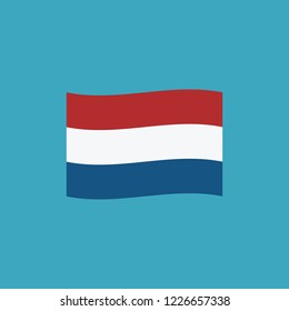 Netherlands flag icon in flat design. Independence day or National day holiday concept.