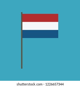 Netherlands flag icon in flat design. Independence day or National day holiday concept.