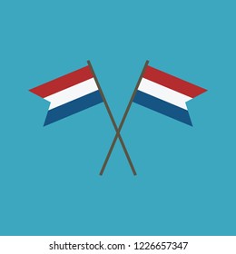 Netherlands flag icon in flat design. Independence day or National day holiday concept.