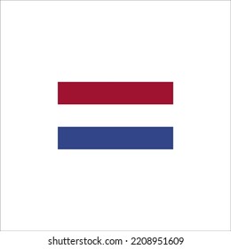Diseño de estilo plano de icono de bandera holandesa. Ilustración vectorial de la bandera de los Países Bajos. aislado de fondo blanco.