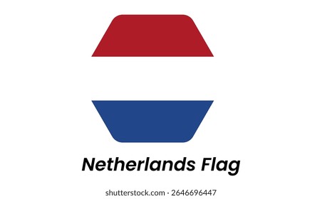 Icono de la bandera de los Países Bajos con Horizontales rayas rojas, blancas y azules en un diseño de Vector limpio.