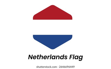 Netherlands flag icon with horizontal red, white, and blue stripes in a clean vector layout.