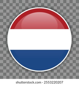 Icono de la bandera de los Países Bajos sobre fondo a cuadros. Icono de Vector para App móviles, interfaz de usuario o Diseño web