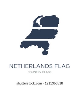 Netherlands flag icon. Trendy flat vector Netherlands flag icon on white background from Country Flags collection, vector illustration can be use for web and mobile, eps10
