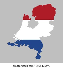 Netherlands flag inside the Holland map borders vector illustration 