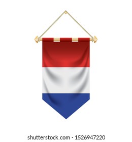 The Netherlands flag isolated on the white background.