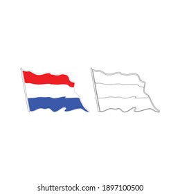 Vector de pin de solapa de bandera de los Países Bajos
