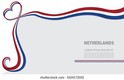 netherlands flag and love ribbon