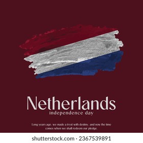 Netherlands Flag Made of Glitter Sparkle Brush Paint Vector, Celebrating Netherlands Independence Day.