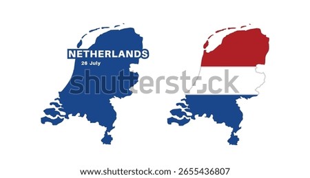 netherlands flag and map set. netherlands flag in official colors and proportions., map
