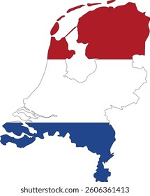 Netherlands Flag Map Vector (Transparent Background) - High-Quality Illustration
Transparent Map of Netherlands with Flag - Vector Graphic
Dutch Flag on Map Illustration - Transparent Vector