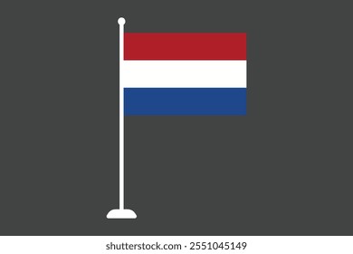 Bandera de los Países Bajos, La bandera de los Países Bajos, Bandera de los Países Bajos Vector de ilustración de país, Rectángulo Netherlands bandera ilustración, Ilustración vectorial plana
