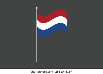 Bandera de los Países Bajos, La bandera de los Países Bajos, Bandera de los Países Bajos Vector de ilustración de país, Rectángulo Netherlands bandera ilustración, Ilustración vectorial plana
