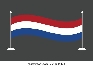 Bandera de los Países Bajos, La bandera de los Países Bajos, Bandera de los Países Bajos Vector de ilustración de país, Rectángulo Netherlands bandera ilustración, Ilustración vectorial plana
