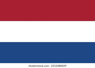 Netherlands flag in official colors, dimensions and aspect ratio. Vector flag symbolizing national pride, identity, heritage, patriotism and authority