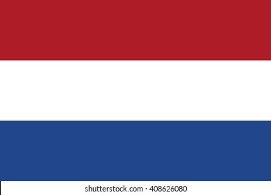 Netherlands flag, official colors and proportion. National Netherlands flag. Flat vector illustration. EPS10.