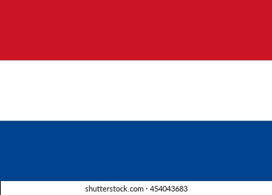 Netherlands flag, official colors and proportion correctly. vector