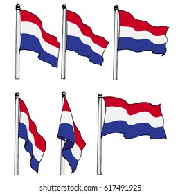 Netherlands flag on the flagpole.
