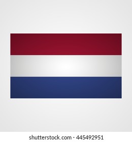 Netherlands flag on a gray background. Vector illustration