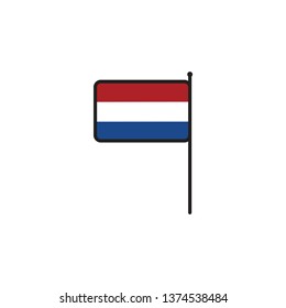 Netherlands flag on grey background, vector illustration. 