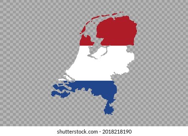 Netherlands flag on map isolated  on png or transparent  background,Symbol of Netherlands,template for banner,card,advertising, commercial,vector illustration, top gold medal sport winner country