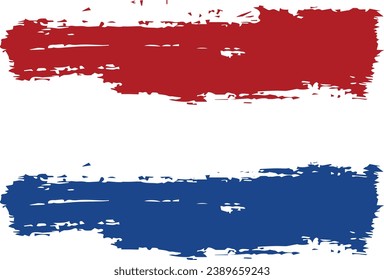 Netherlands Flag Paint Brush Strokes