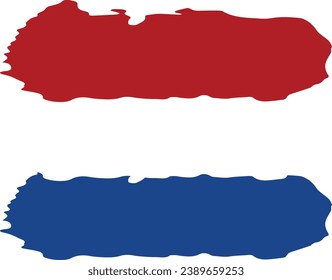 Netherlands Flag Paint Brush Strokes