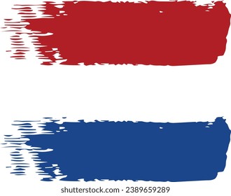 Netherlands Flag Paint Brush Strokes