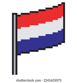 Netherlands  flag pixel art. Vector illustration