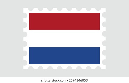 Netherlands Flag Postage Stamp. Vector letter stamp flag