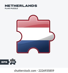 Netherlands flag puzzle pieces. vector illustration isolated on a white background