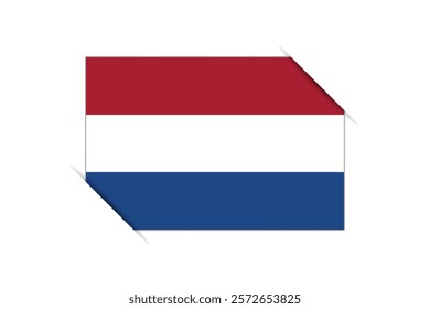 Netherlands flag - rectangle colorful flag representing a country cultural identity and heritage. The essence of national pride and unity. Attached by the corners in a paper album