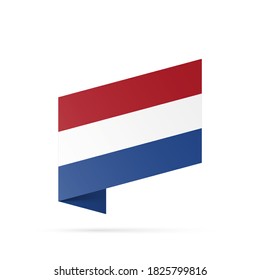 Niederländisches Flaggenstaatsymbol einzeln auf nationalem Hintergrund. Grußkarte Nationaler Unabhängigkeitstag des Königreichs der Niederlande. Illustrationsbanner mit realistischer Staatsflagge Holland.