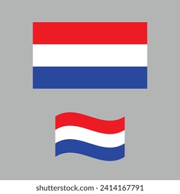 Netherlands flag, vector design on gray background. Graphic template for web design and printing. EPS 10