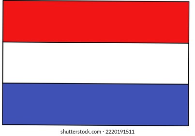 Netherlands flag vector graphic. Rectangle Dutch flag illustration.  Icon vektor
