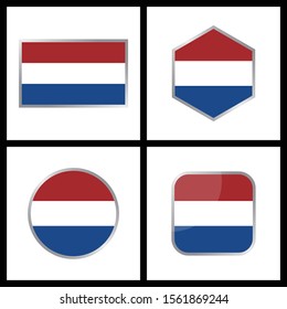 Netherlands Flag Vector Icon Illustration. Netherlands Flag Icon Set