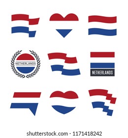 
Netherlands flag vector icons and logo design elements with the Dutch flag