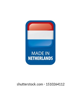 Netherlands flag, vector illustration on a white background