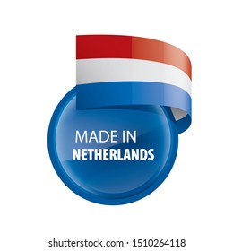 Netherlands flag, vector illustration on a white background