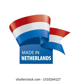 Netherlands flag, vector illustration on a white background