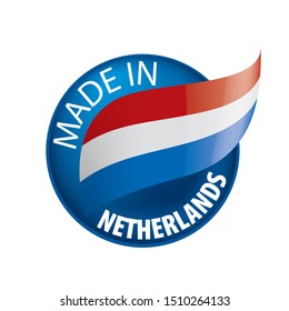 Netherlands flag, vector illustration on a white background