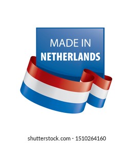 Netherlands flag, vector illustration on a white background