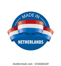 Netherlands flag, vector illustration on a white background