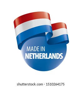 Netherlands flag, vector illustration on a white background