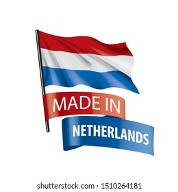 Netherlands flag, vector illustration on a white background